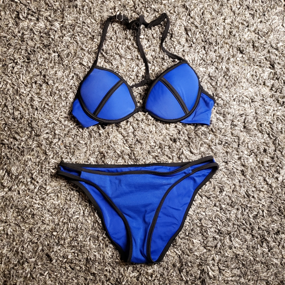 Victoria's Secret blue and black bikini